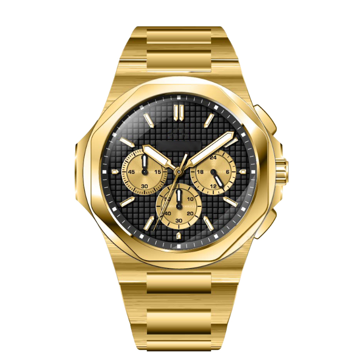 Gold Stainless Steel case Quartz Watch Custom Mens Watch Odm Watch